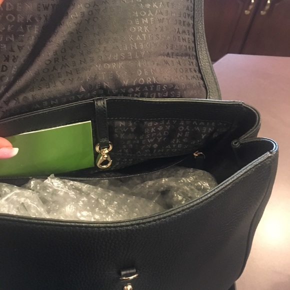 Kate Spade ♠️ NWOT Black Pebble Leather Backpack - Picture 7 of 11